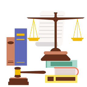 扁平風律師法律天枰元素